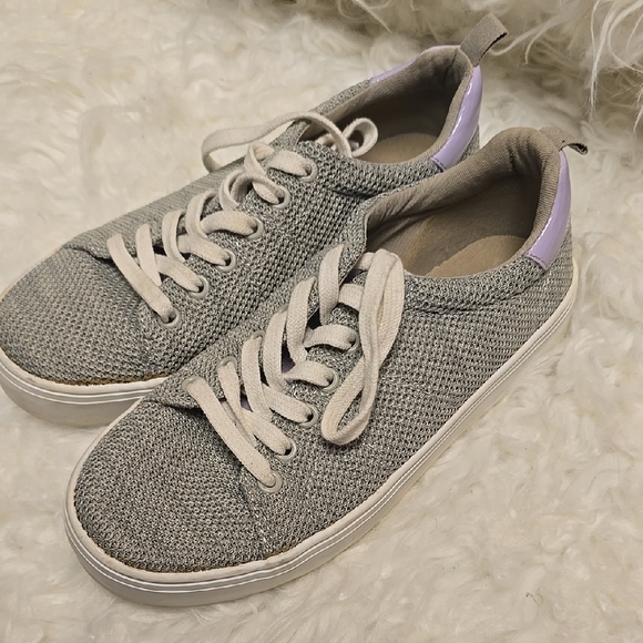 Old Navy Other - Old Navy Gray and Purple Mesh Sneakers with White Soles